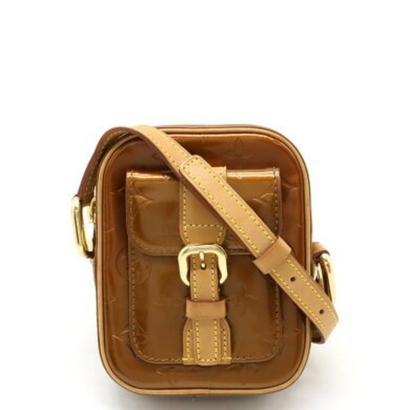 Louis Vuitton Vernis Christy PM Shoulder Bag Pochette Crossbody Bron White - Picture 1 of 9